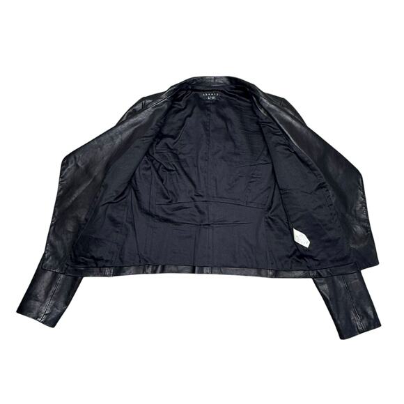 Theory Black Lamb Leather Open Front Jacket XS - Picture 7 of 13